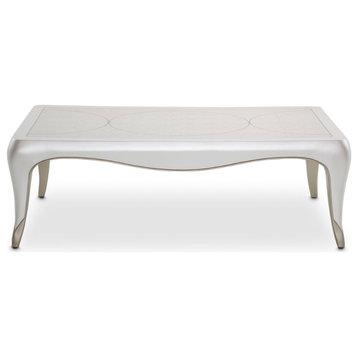 Aico Amini London Place 3 PC Cocktail, End & Console Table Set in Creamy Pearl