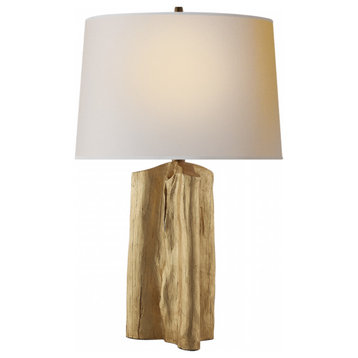 Sierra Buffet Lamp, 1-Light, Gild, Natural Paper Oval Shade, 27.75"H