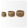 Mercana "Dakota" Medium Brown Seagrass Round Baskets, 3-Piece Set