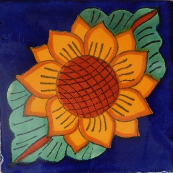 4"x4" Individual Piece Mexican Talavera Handmade Tiles, 100-Piece Set