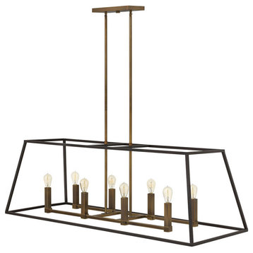 Hinkley Fulton Medium Eight Light Open Frame Linear, Bronze