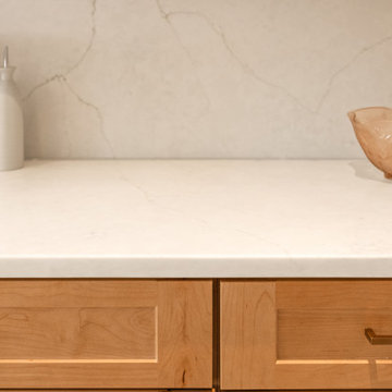 Calacatta Valentin and Waypoint Maple Rye Kitchen Remodel