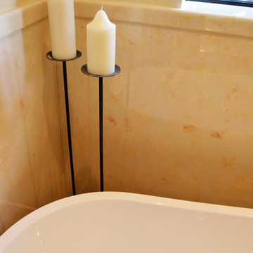 Langley Interiors Case Study : Slipper Bath Marble Bathroom