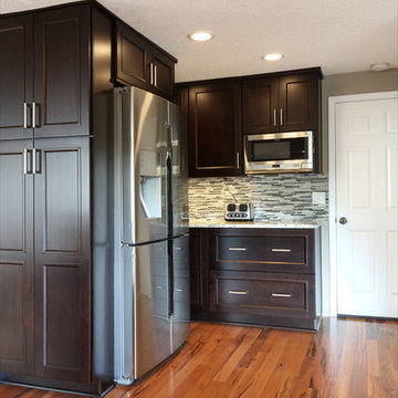 Kitchen & Media Wall Espresso Brown Cabinetry