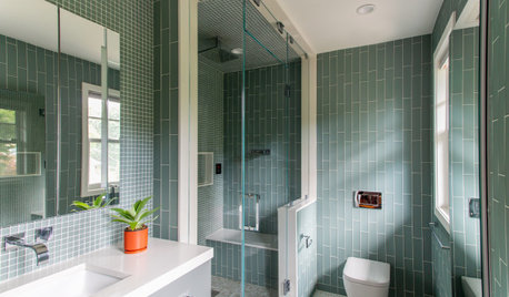Bathroom of the Week: Green Glass Tile and European Sleekness