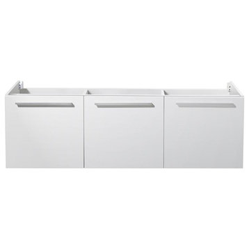 Fresca Vista 59" Wall Hung Single Sink Modern Wood Bathroom Cabinet in White