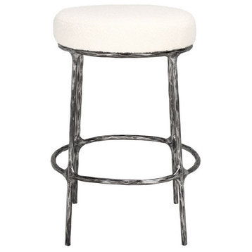 Safavieh Couture Trumen Boucle Counterstool, Ivory/Black