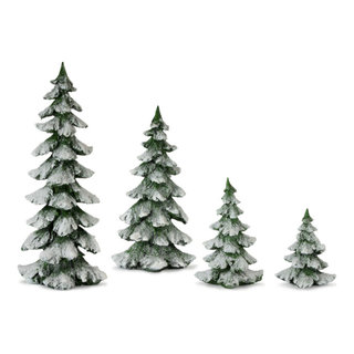 Christmas Decorations Indoor, 3 Pcs Sparkling Glass Green Christmas Tree Table Decorations with LED Lights and Timer, Textured Xmas Tree Decorations F