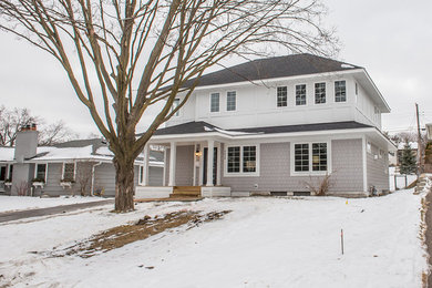 Example of a transitional exterior home design in Minneapolis