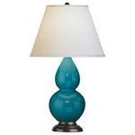 Robert Abbey - Robert Abbey 1772X Small Double Gourd - One Light Table Lamp - Shade Included: TRUE  Cord Color: SilverSmall Double Gourd One Light Table Lamp Peacock Glazed Pearl Dupoini Fabric Shade *UL Approved: YES *Energy Star Qualified: n/a  *ADA Certified: n/a  *Number of Lights: Lamp: 1-*Wattage:150w E26 Medium Base bulb(s) *Bulb Included:No *Bulb Type:E26 Medium Base *Finish Type:Peacock Glazed