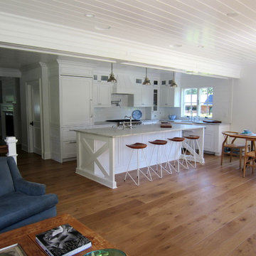 AMAGANSETT: WIDE PLANK CHARACTER WHITE OAK INSTALLED/FINISHED W BONA TRAFFIC HD