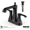 Karran 2-Hole 2-Handle Bathroom Faucet With Pop-Up Drain, Oil Rubbed Bronze