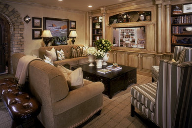Example of a classic family room design in Orange County