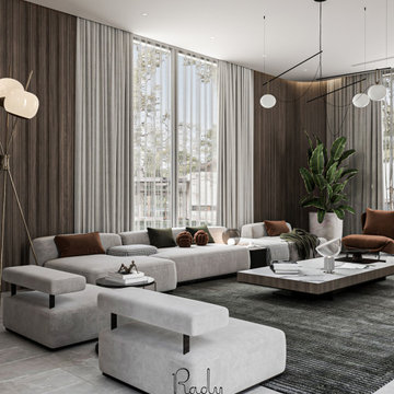 Luxury Contemporary Villa Living Room Design – Dubai, UAE