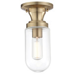 Mitzi by Hudson Valley Lighting - Clara Semi-Flush Mount - Aged Brass Finish - Clear Glass - We get it. Everyone deserves to enjoy the benefits of good design in their home - and now everyone can. Meet Mitzi. Inspired by the founder of Hudson Valley Lighting's grandmother, a painter and master antique-finder, Mitzi mixes classic with contemporary, sacrificing no quality along the way. Designed with thoughtful simplicity, each fixture embodies form and function in perfect harmony. Less clutter and more creativity, Mitzi is attainable high design.