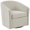 Martha Stewart Amber Low Back Tub Style Swivel Accent Chair, Ivory