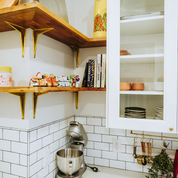 Open Shelves in Transitional Kitchen