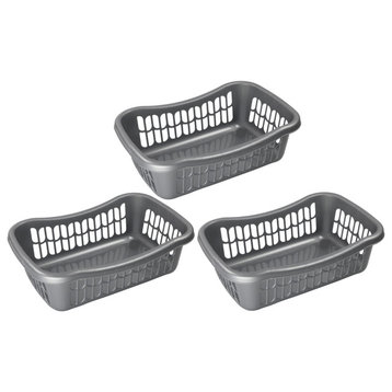 Large Plastic Storage Organizing Basket, Pack of 3, 32-1191-3, Gray