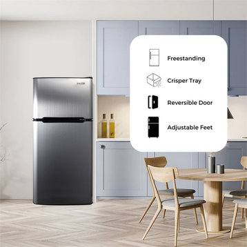 ConServ 4.5cu.ft 2 Door Mini Freestanding Refrigerator with Freezer in Stainless