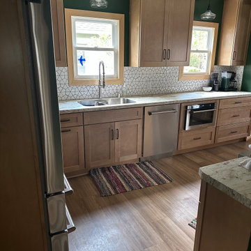 Warm & Functional: Birch Cabinet Kitchen Remodel with River Gold Countertops