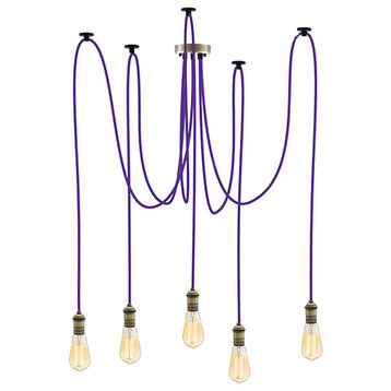 Purple And Brass Ceiling Light Fixture