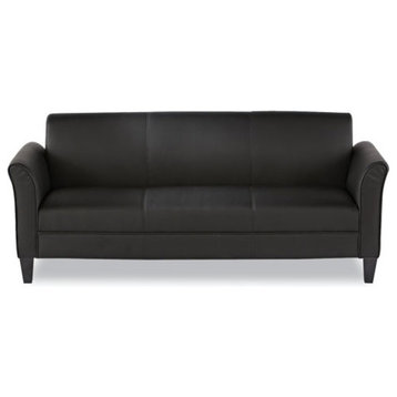 Alera Reception Lounge Furniture 3-Cushion Sofa, 77"x31-1/2"x32", Black