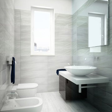 INTERIOR DESIGN - bagno verde e cipria