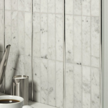 Polished Chrome and White Marble