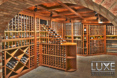 Inspiration for a contemporary wine cellar remodel in Seattle