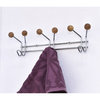 Wall Mounted Coat Rack 9 Hooks Chrome for Towel Hat Entryway