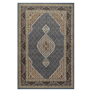 Fine Oriental Mahi 5’10” x 8’10” Blue Wool Traditional Hand-Knotted ...