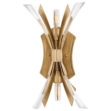 Vida 2 Light Wall Sconce in Burnished Gold