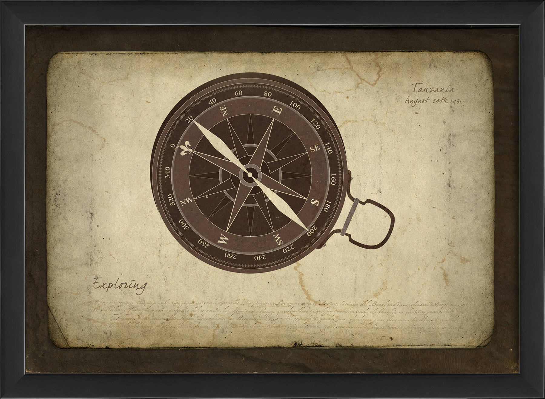 Compass Print - Contemporary - Prints And Posters - by Art District 9 ...
