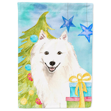 Ck1875Chf Christmas Tree Japanese Spitz Canvas House Size Outdoor-Flags