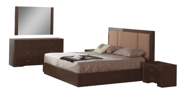 atlas bedroom set, taupe, full size bed, 2 nightstands, dresser