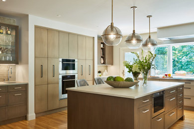 Inspiration for a transitional kitchen remodel in Boston