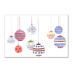 DDCG - Hanging Watercolor Ornaments Canvas Wall Art, 36"x24" - Prints And Posters