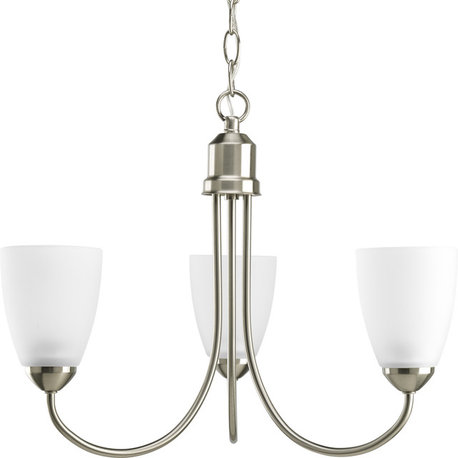 Progress Lighting Gather 3-Light Chandelier, Brushed Nickel