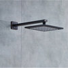 Black LED Light Shower Head Wall Mounted Embedded Box Control Valve