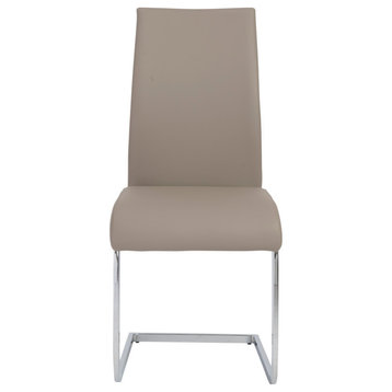 Epifania Side Chair, Taupe/Chrome