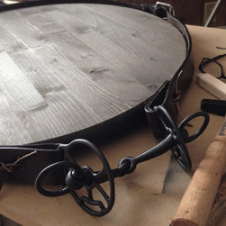 Custom Leather Equestrian Bridle Mirror, work in progress - Wall Mirrors