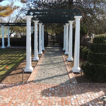 Double Garden Gate in Courtyard Bronze Gate Hardware