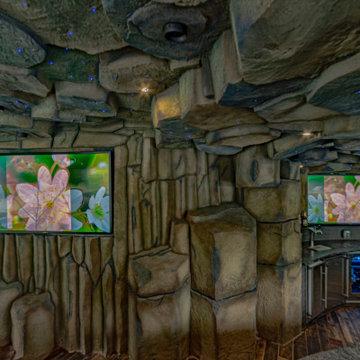 Alpine New Jersey - Swimming pool Grotto Interior with outdoor kitchen and bar