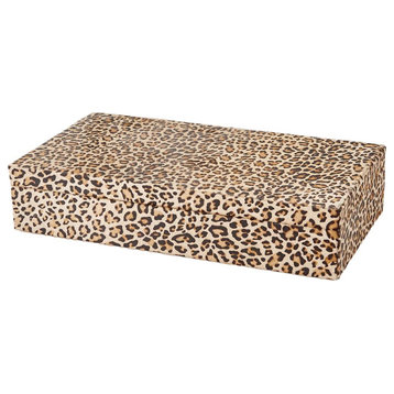 Elegant Cheetah Print Hair on Hide Box Decorative Animal Print, Large - 17 Inch