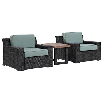Beaufort 3-Piece Outdoor Wicker Seating Set With Mist Cushion