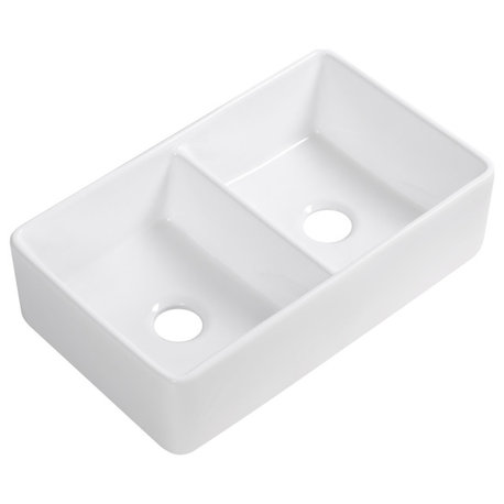 Trieste 32" Double Basin Farmhouse Apron Kitchen Sink