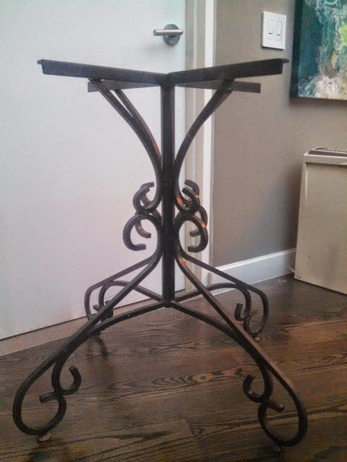 wrought iron table base