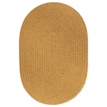 Pura Braided Wool Rug Vintage Gold 3'x5' Oval