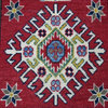 2'8"x9'8" Red Geometric Design Kazak Pure Wool Handmade Runner Rug