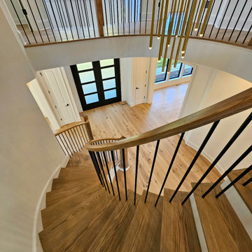 Project #110 | Beautiful Curved Staircase with Circular Balcony